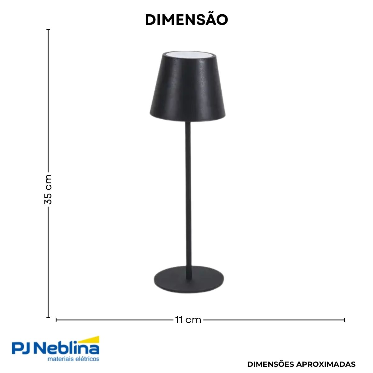 Luminária Mesa Led Milano Preto 3W Bivolt 3000K Branco Quente Dimerizavel - Gaya