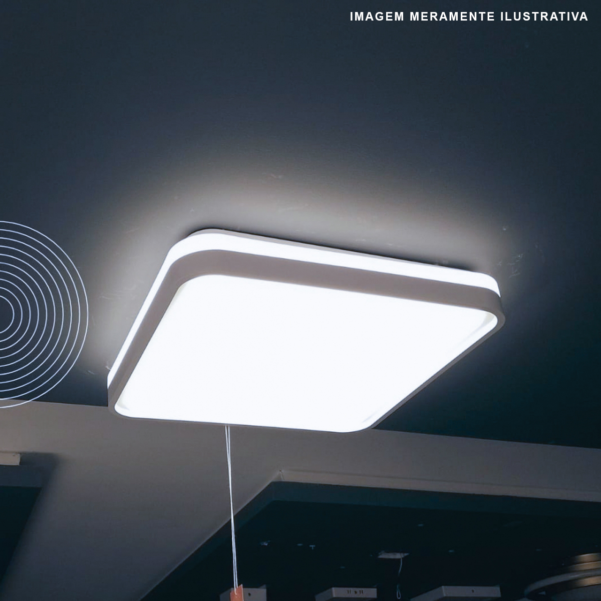 Luminária Plafon Led Sobrepor Vontae Preto 120W Bivolt Luz Amarela/Neutra/Branca 3000/4000/6000K - Hevvy