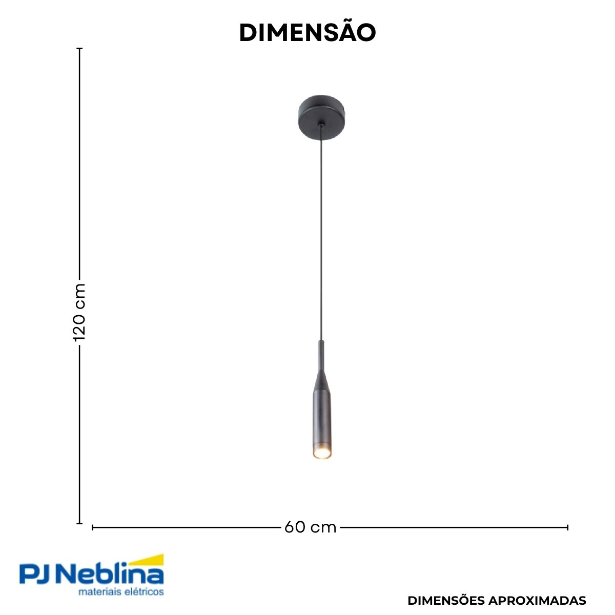 Luminária Pendente Led Set Preto 3W Bivolt 3000K Branco Quente 225Lm - Spotline