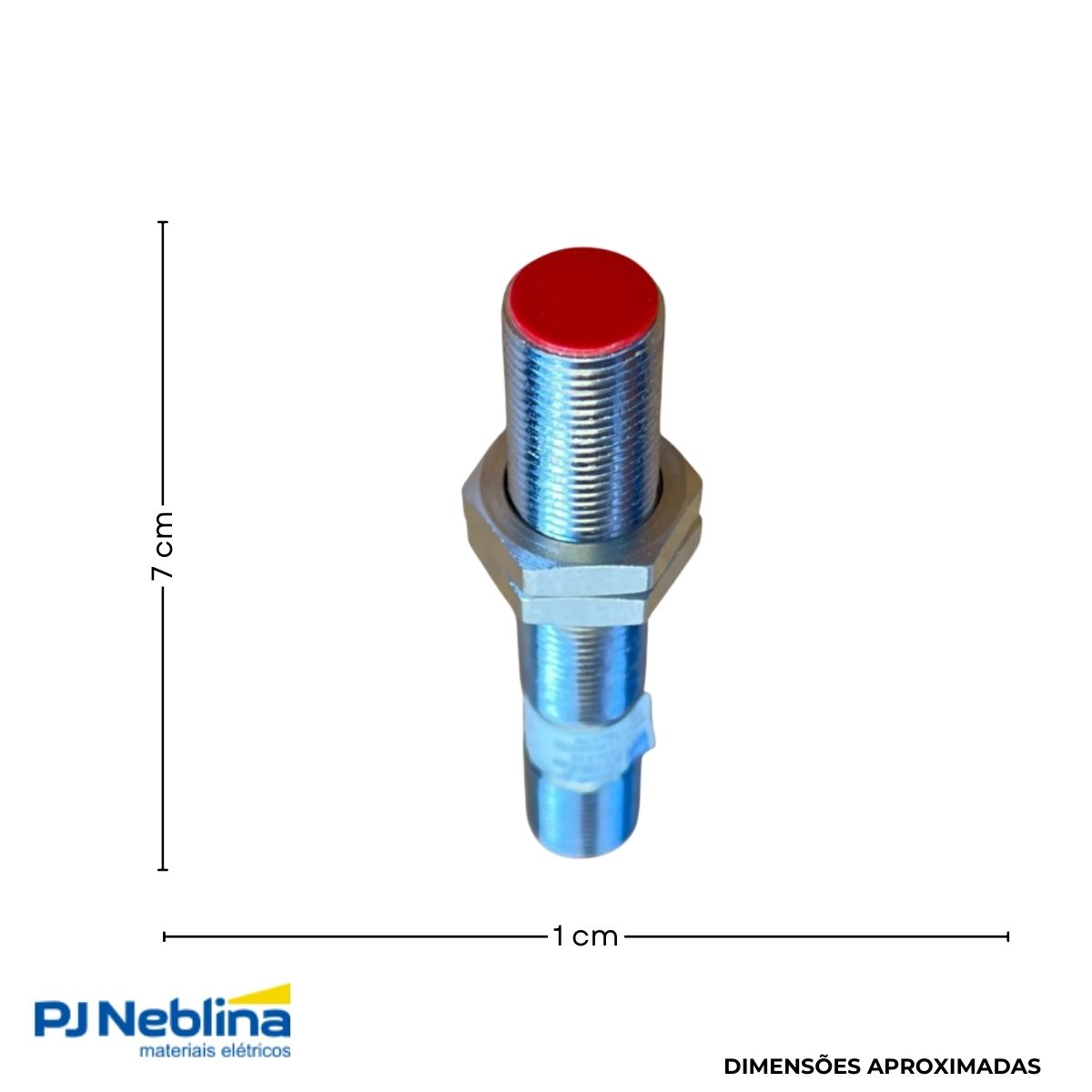 Sensor Indutivo Cilíndrico Roscado Sn=2Mm M12X1,00Mm Latão 4 Fios 10-30Vcc Conector M12 4 Pinos Npn 1Na+1Nf Traseira Iluminada - Weg