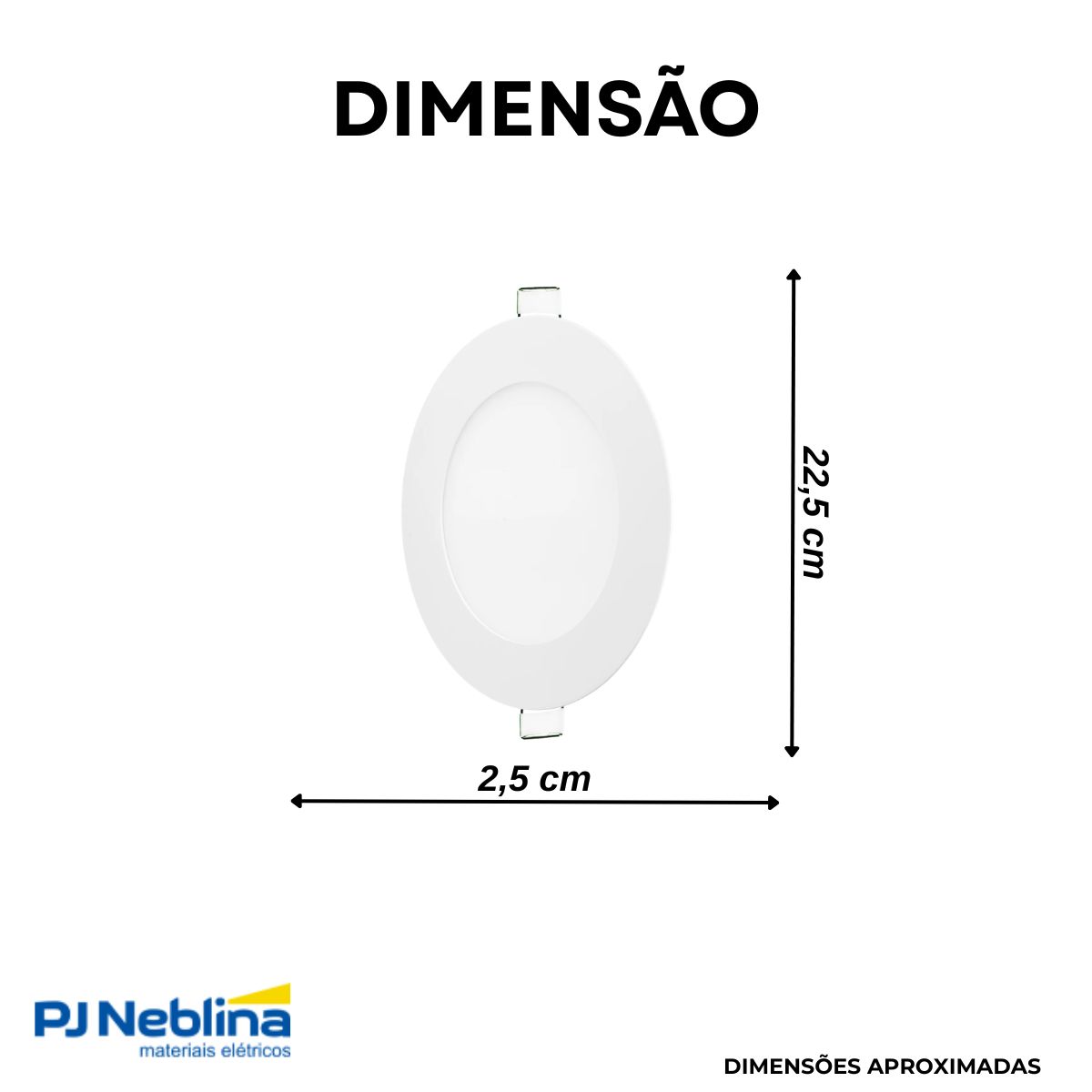 Luminária Painel Led Embutir Redondo Branco 18W Bivolt 4000K Branco Neutro 1350Lm Difusor Polipropileno - Ledvance