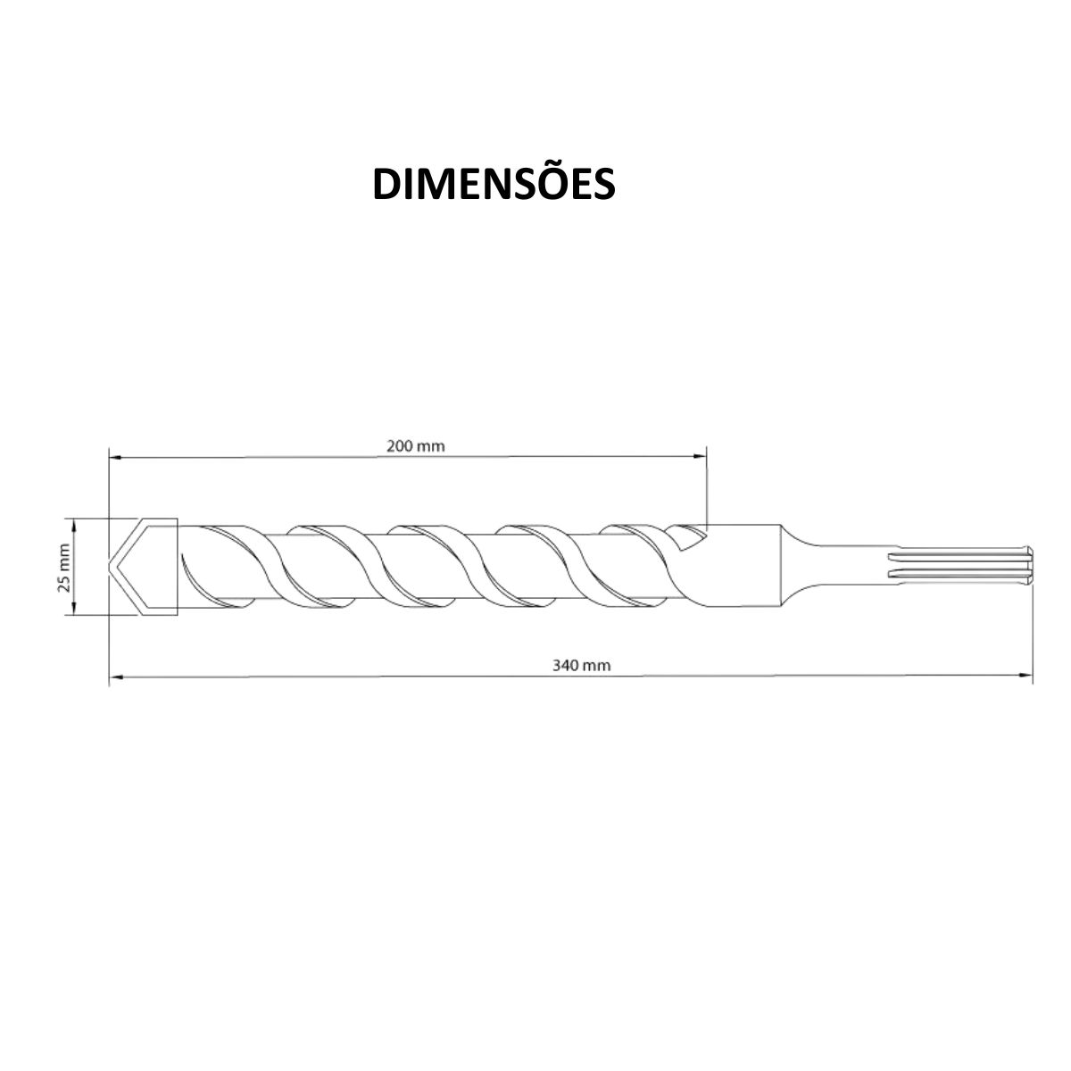 Broca Para Concreto 10X460Mm Master Aço Especial Com Encaixe Sds Plus 43148122 Tramontina