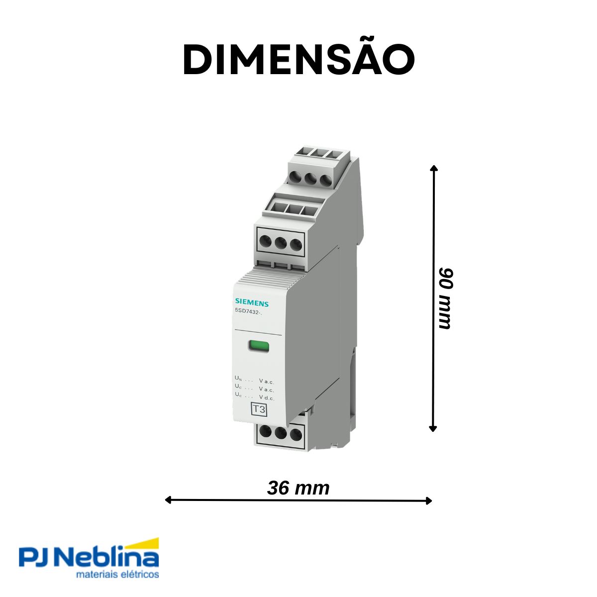 Protetor Surto Dps Monobloco Spd Tipo 3 2P 240/264V 25A 10Ka Cz Classe Iii Ip20 - Siemens