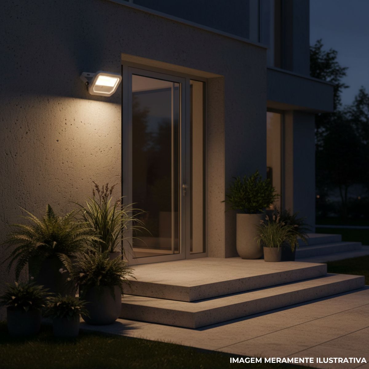 Luminária Refletor Led Retangular Sobrepor Preto 50W Bivolt 5000K Luz Do Dia 5000Lm Difusor Vidro Ip65 - Ledvance