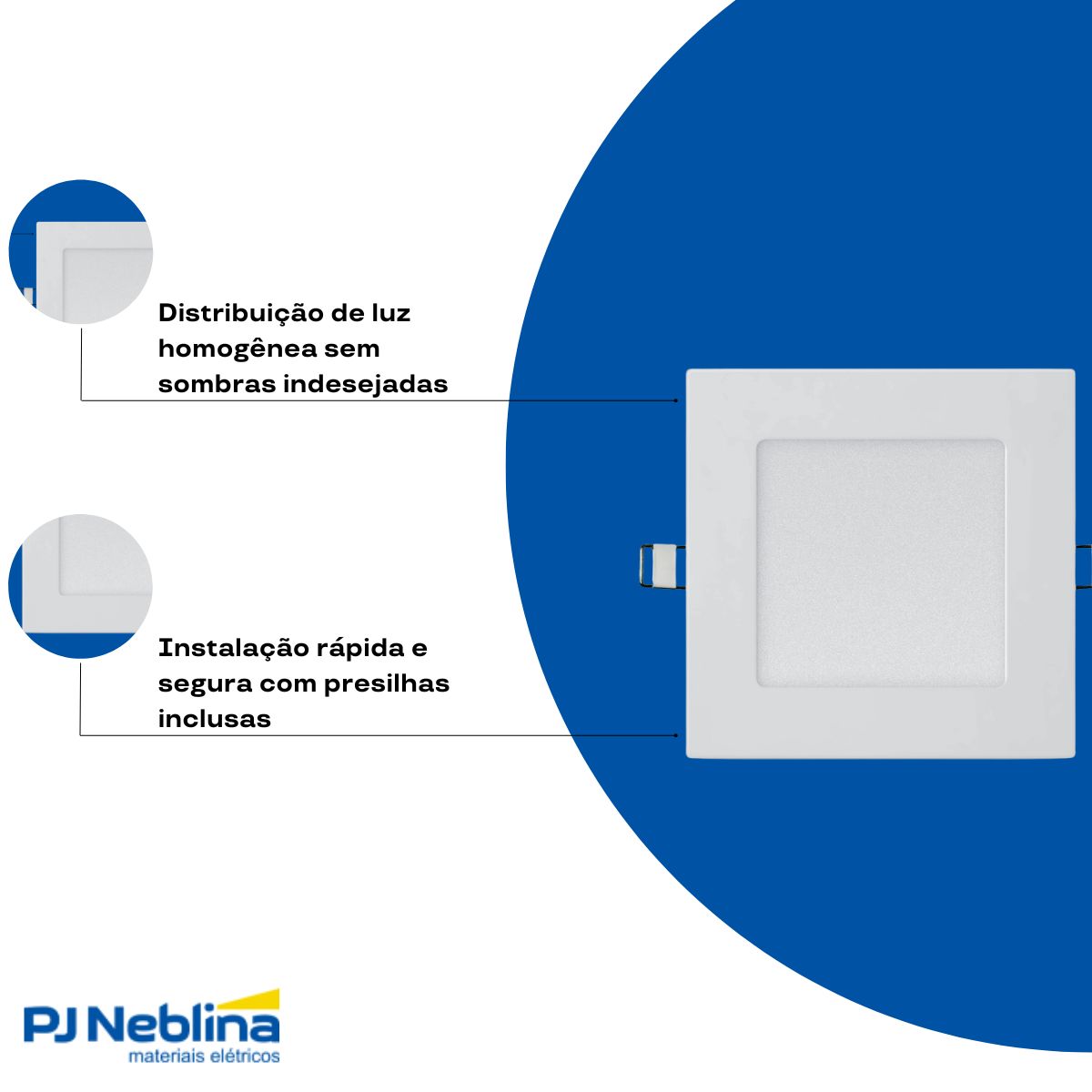 Luminária Painel Led Embutir Quadrado Bc 12W Bivolt 4000K Branco Neutro 840Lm Difusor Polipropileno - Ledvance