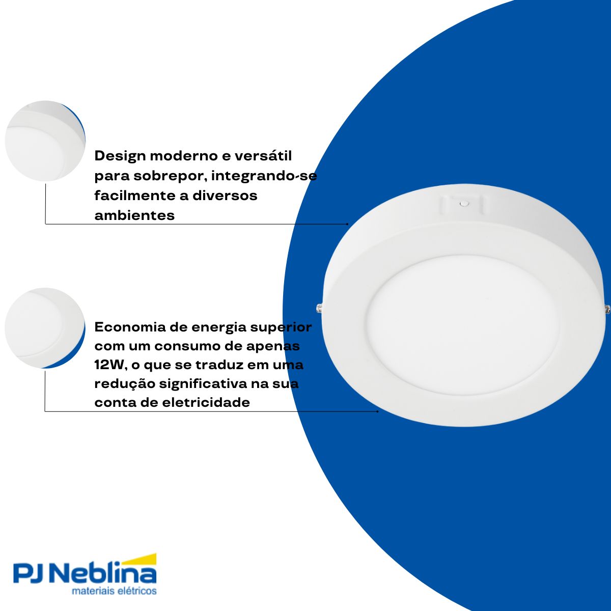 Luminária Plafon Led Sobrepor Redondo Branco 12W Bivolt 6500K Branco Frio 900Lm Difusor Polipropileno - Ledvance