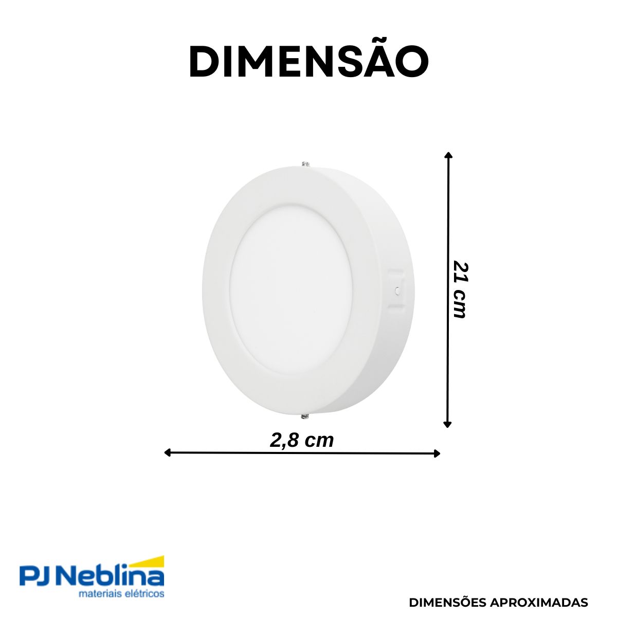 Luminária Plafon Led Sobrepor Redondo Branco 18W Bivolt 3000K Branco Quente 1260Lm Difusor Polipropileno - Ledvance