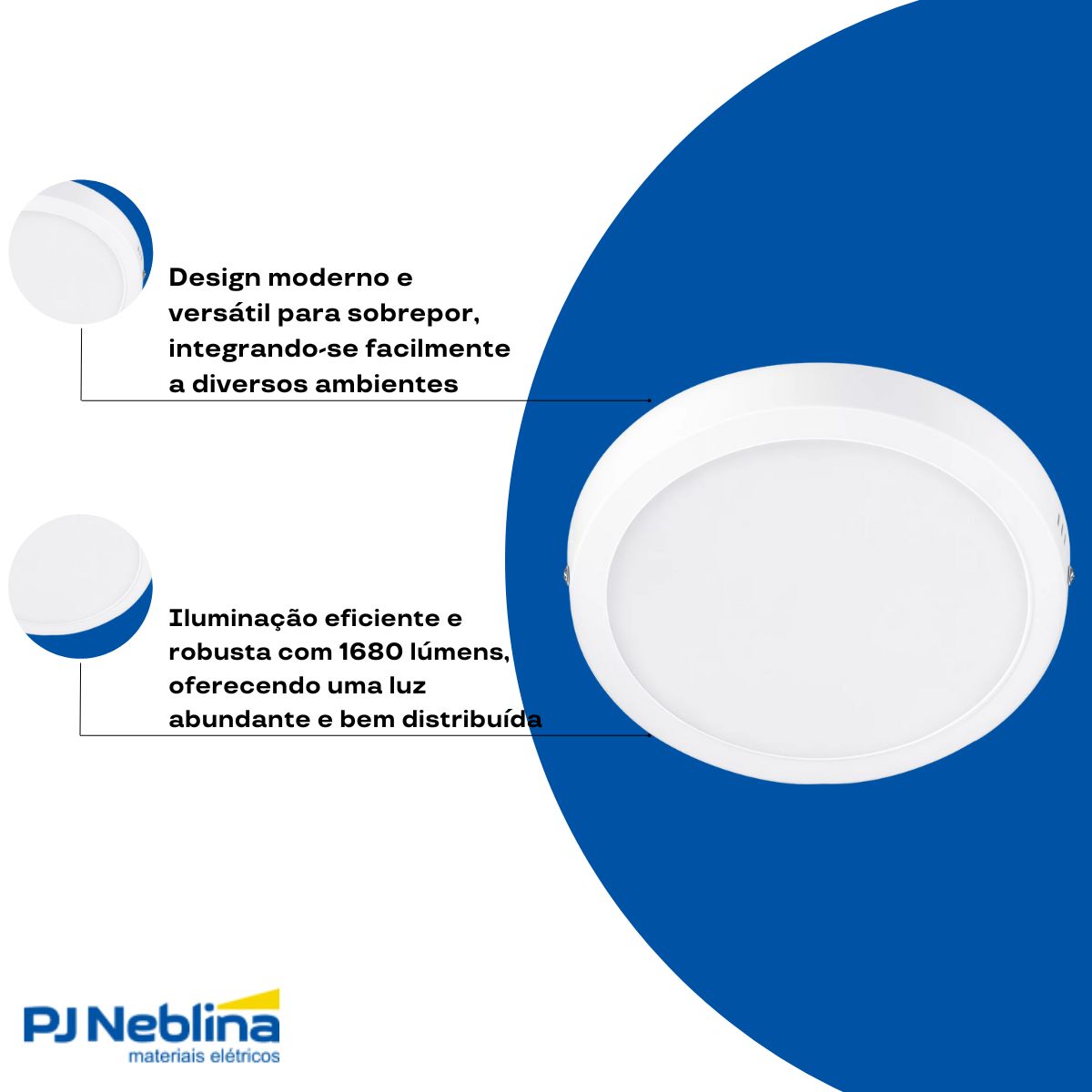 Luminária Plafon Led Sobrepor Redondo Branco 24W Bivolt 3000K Branco Quente 1680Lm Difusor Polipropileno - Ledvance