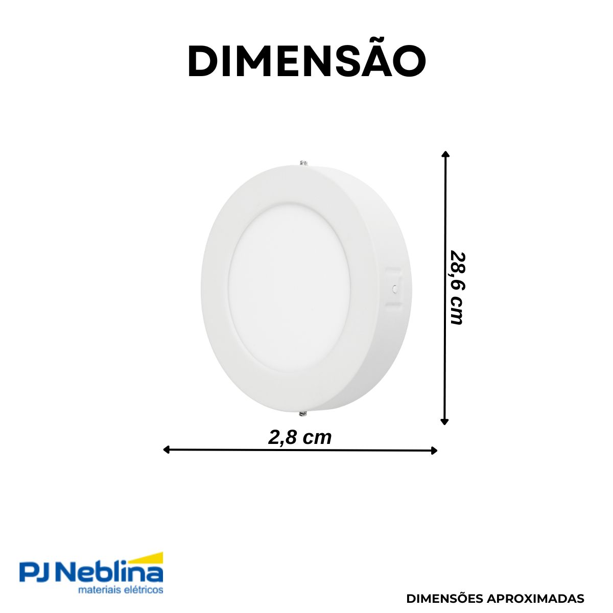 Luminária Plafon Led Sobrepor Redondo Branco 24W Bivolt 3000K Branco Quente 1680Lm Difusor Polipropileno - Ledvance