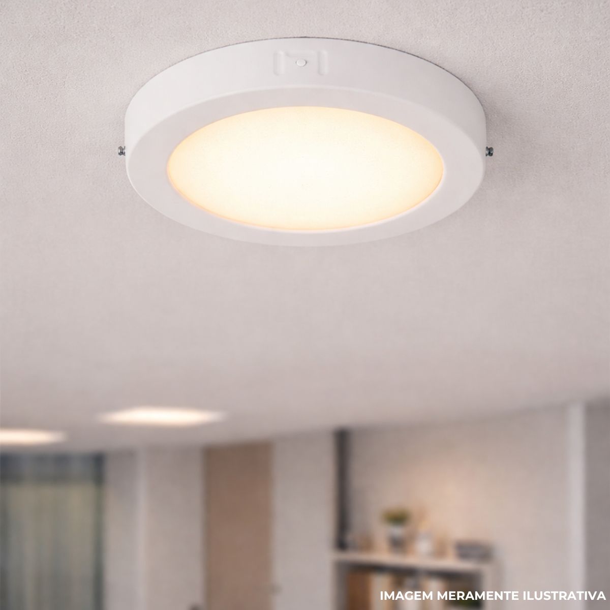 Luminária Plafon Led Sobrepor Redondo Branco 24W Bivolt 3000K Branco Quente 1680Lm Difusor Polipropileno - Ledvance