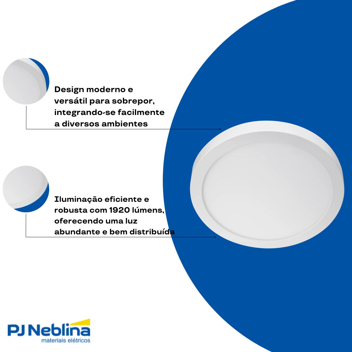 Luminária Plafon Led Sobrepor Redondo Branco 24W Bivolt 6500K Branco Frio 1920Lm Difusor Polipropileno - Ledvance