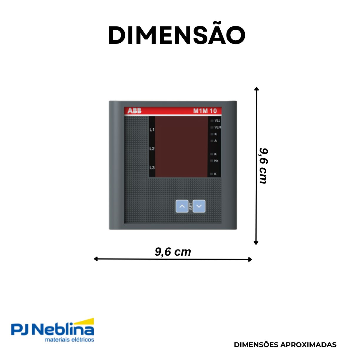 Medidor Grandezas Eletricas V, I, F, 80-300vca/vcc