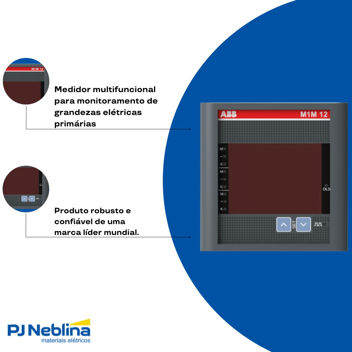 Medidor Grandezas Eletricas V, I, F, Pa, Ea, Fp, 80-300vca/v