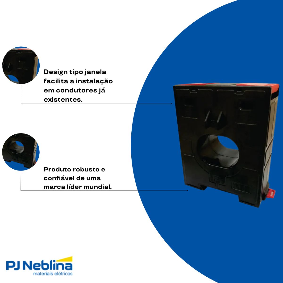 Transformador Corrente Janela 200/5a 4,5va Classe 0,6 0,6kv