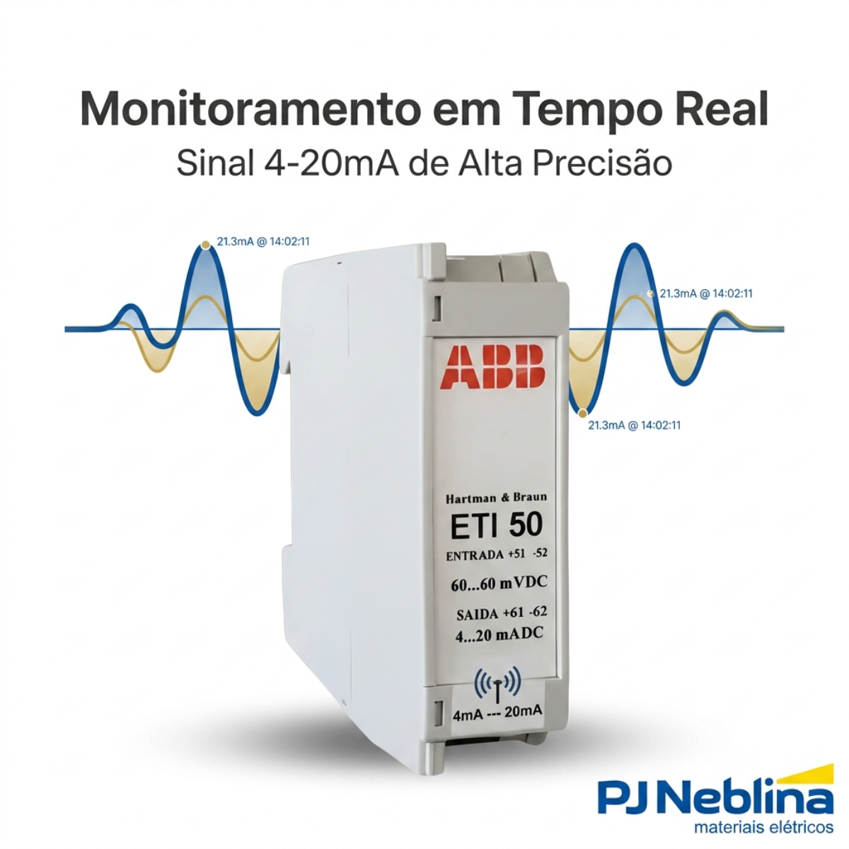 Transdutor Corrente 4-20Ma 750V 10V 85-265V 60Hz Ip20/Ip40 - Abb
