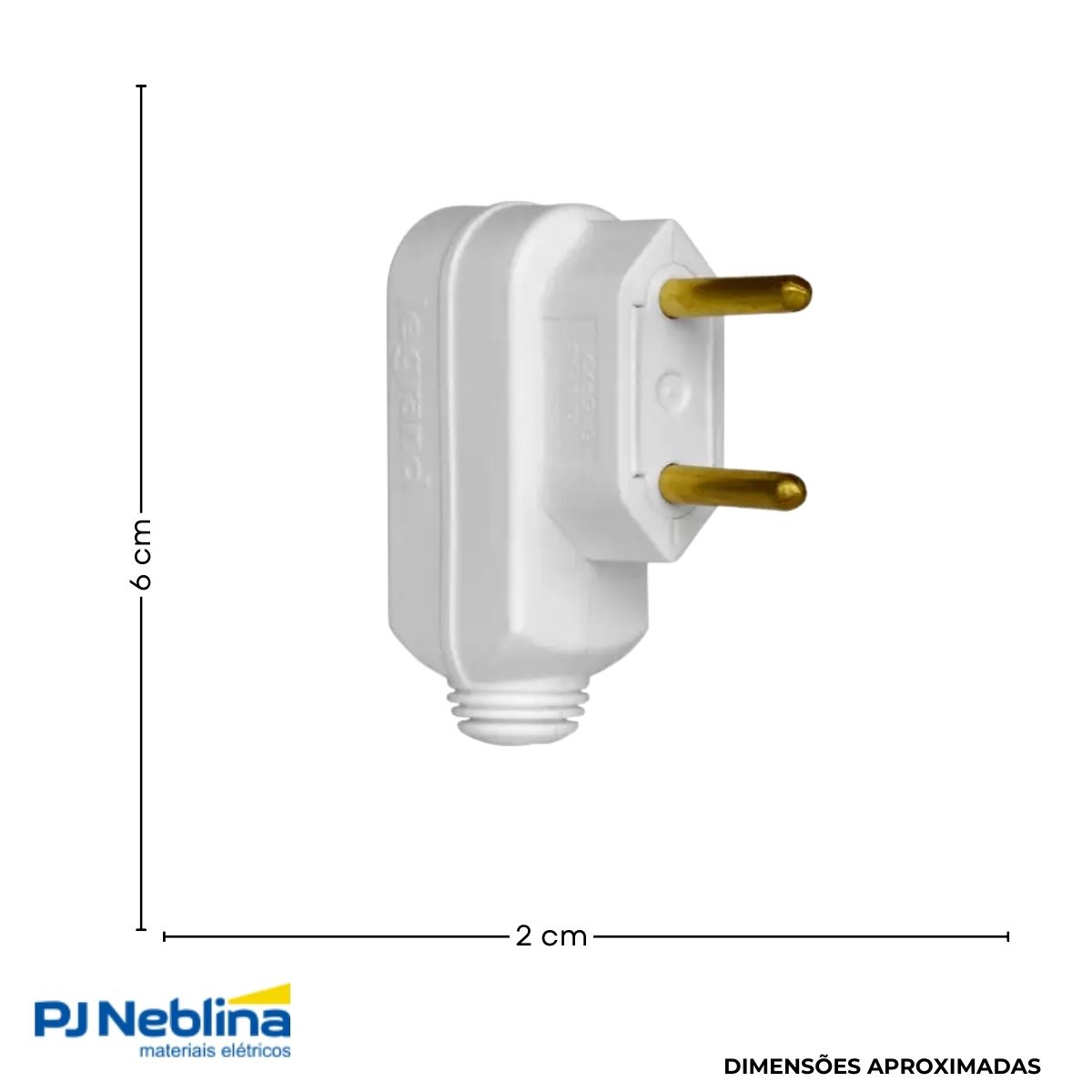 Plug Macho 2p 10a 250v Bc Lateral 90g