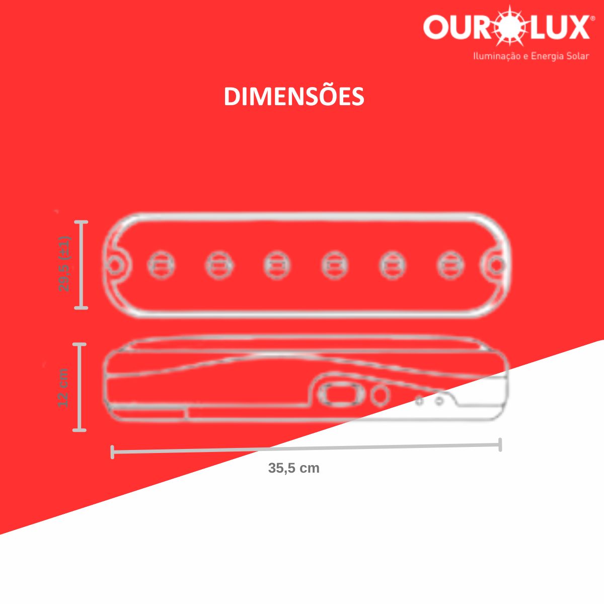 Luminária Emergência Led Portátil 1W Bivolt Com 6 Leds 6400K Luz Branca - Ourolux