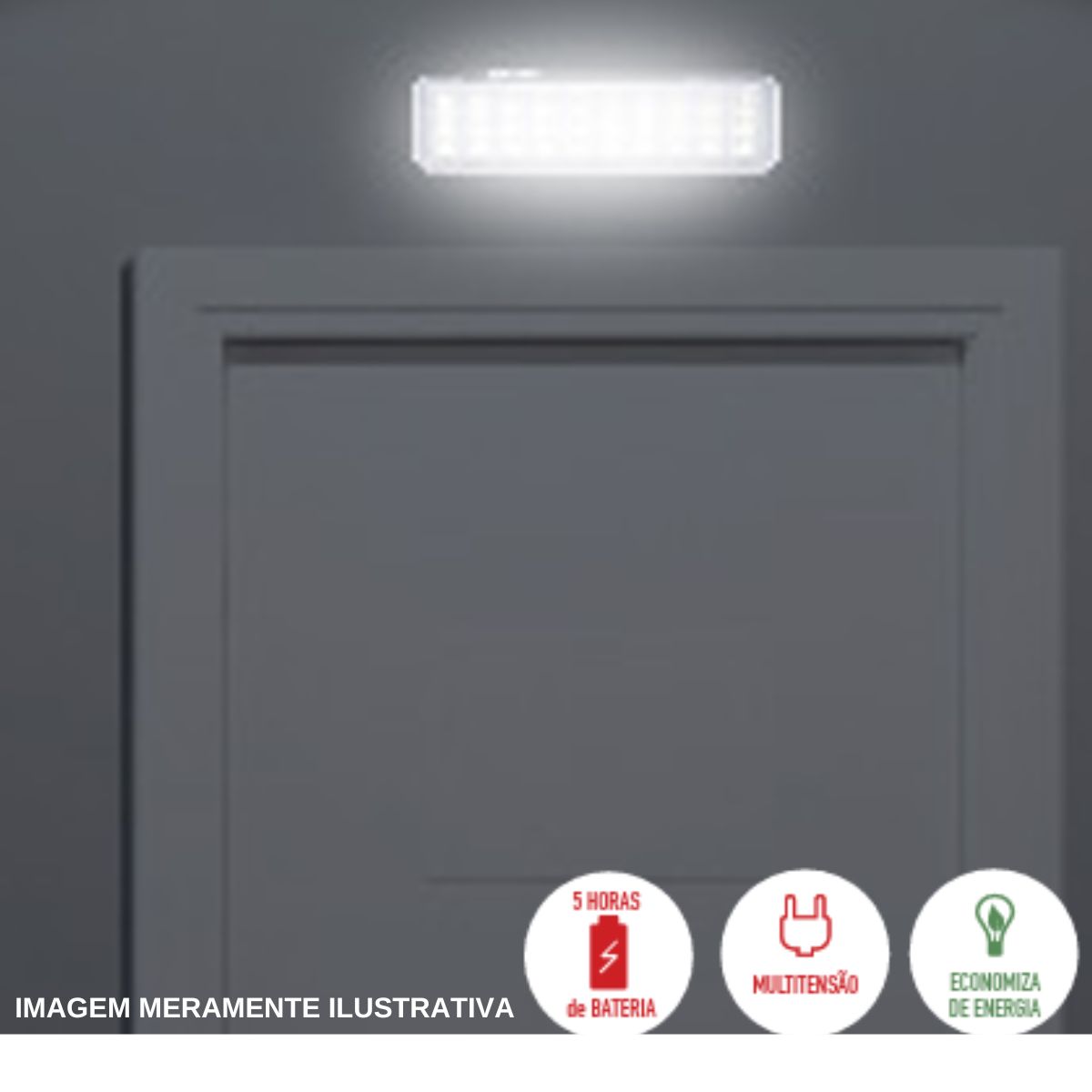 Luminária Emergência Led Portátil 1W Bivolt Com 6 Leds 6400K Luz Branca - Ourolux