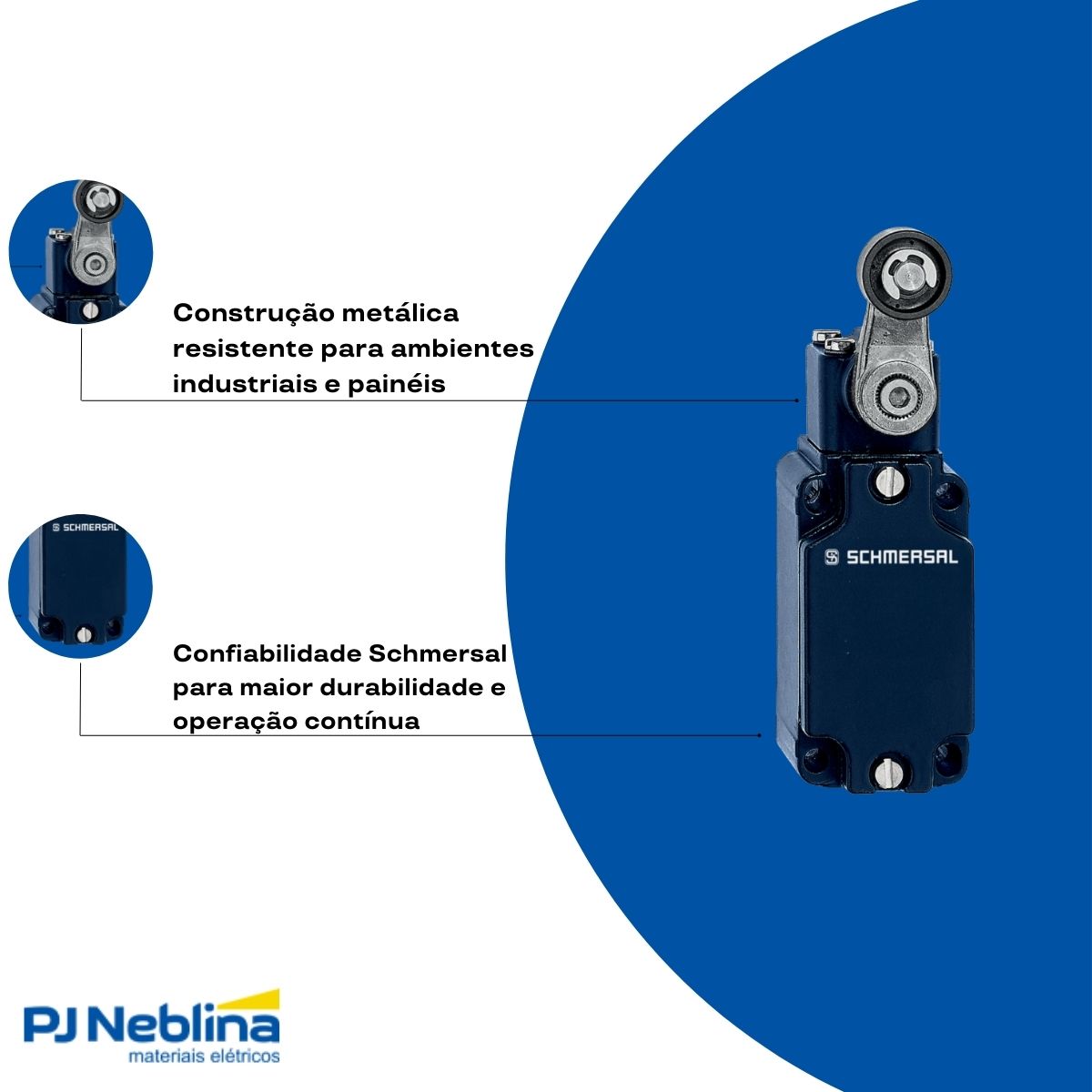 Chave Fim De Curso Alavanca C/Roldana 20 mm 2,5A 1Na+1Nf Ip65 - Ace Schmersal