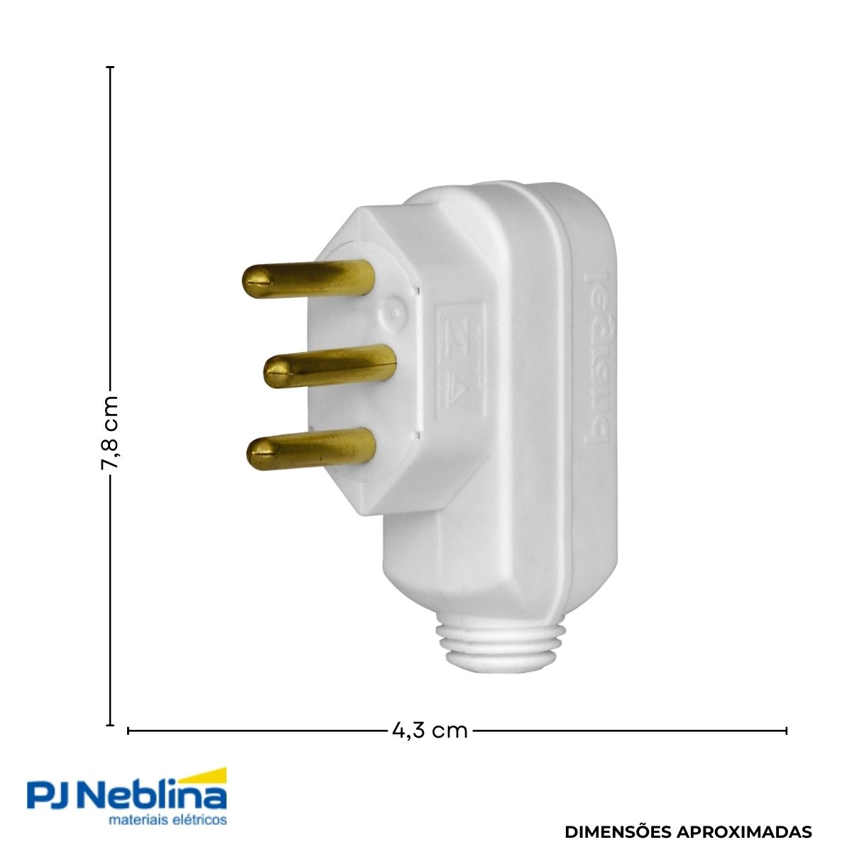 Plug Macho 2p+t 10a 250v Bc Lateral