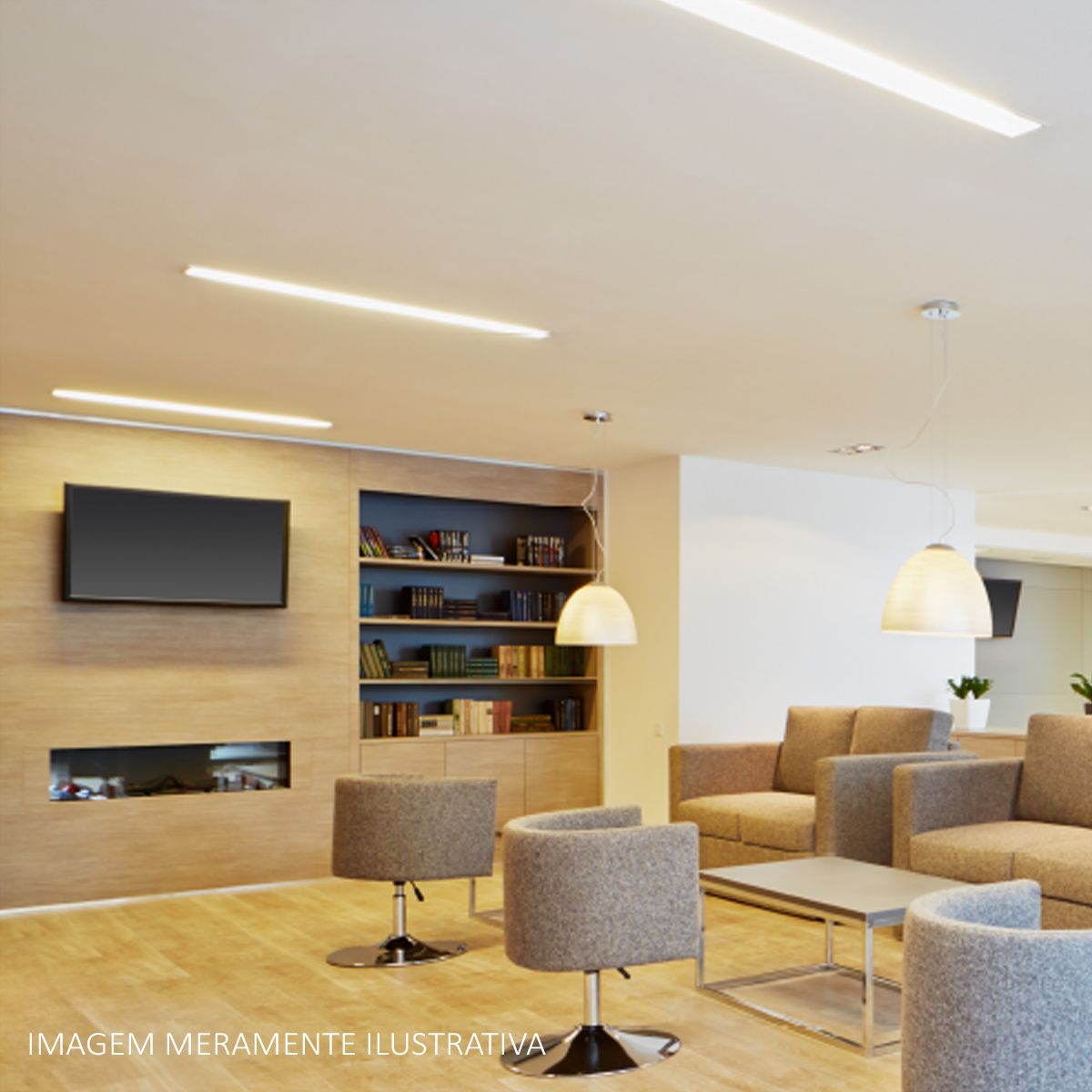 Luminária Painel Led Embutir/Pendente Retangular Branco 45W Bivolt 4000K Luz Neutra 360Lm Difusor Policarbonato Avant