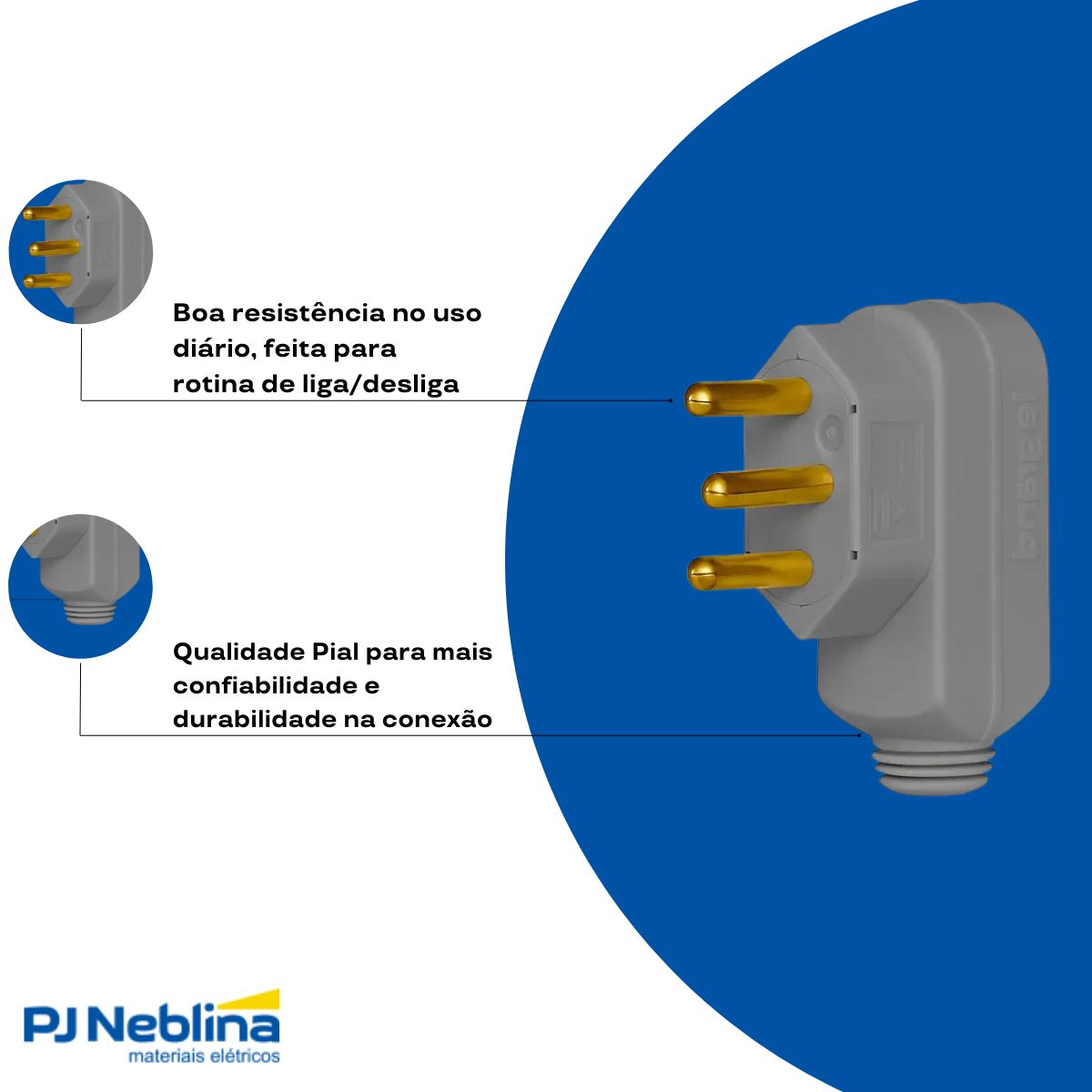 Plug Macho 2p+t 10a 250v Cz Lateral