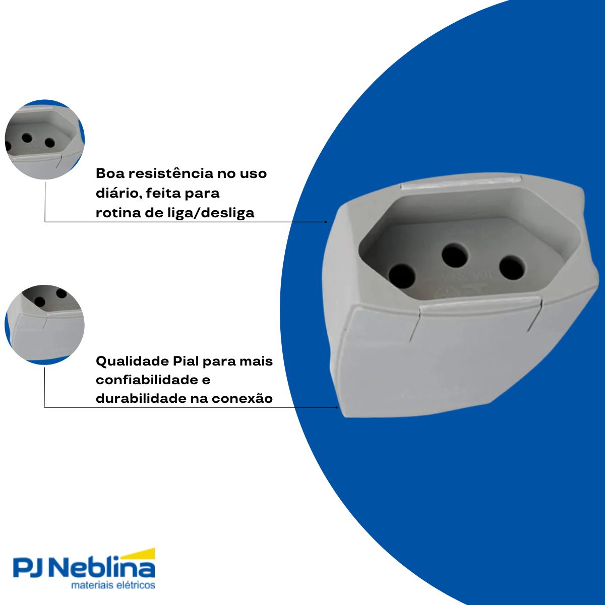 Plug Femea 2p+t 10a 250v Cz Axial