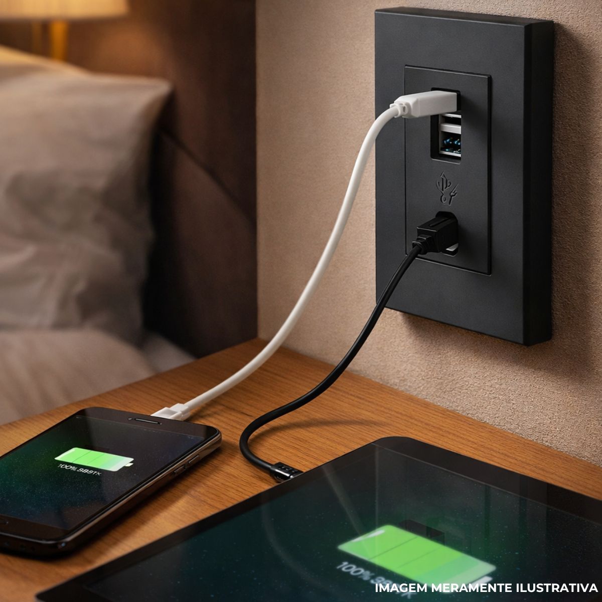 Módulo Tomada Carregador com 2 Entradas USB (Tipo A + Tipo C), 1 Módulo, 2,4 A, Bivolt, Grafite, Linha Orion â Schneider Electric