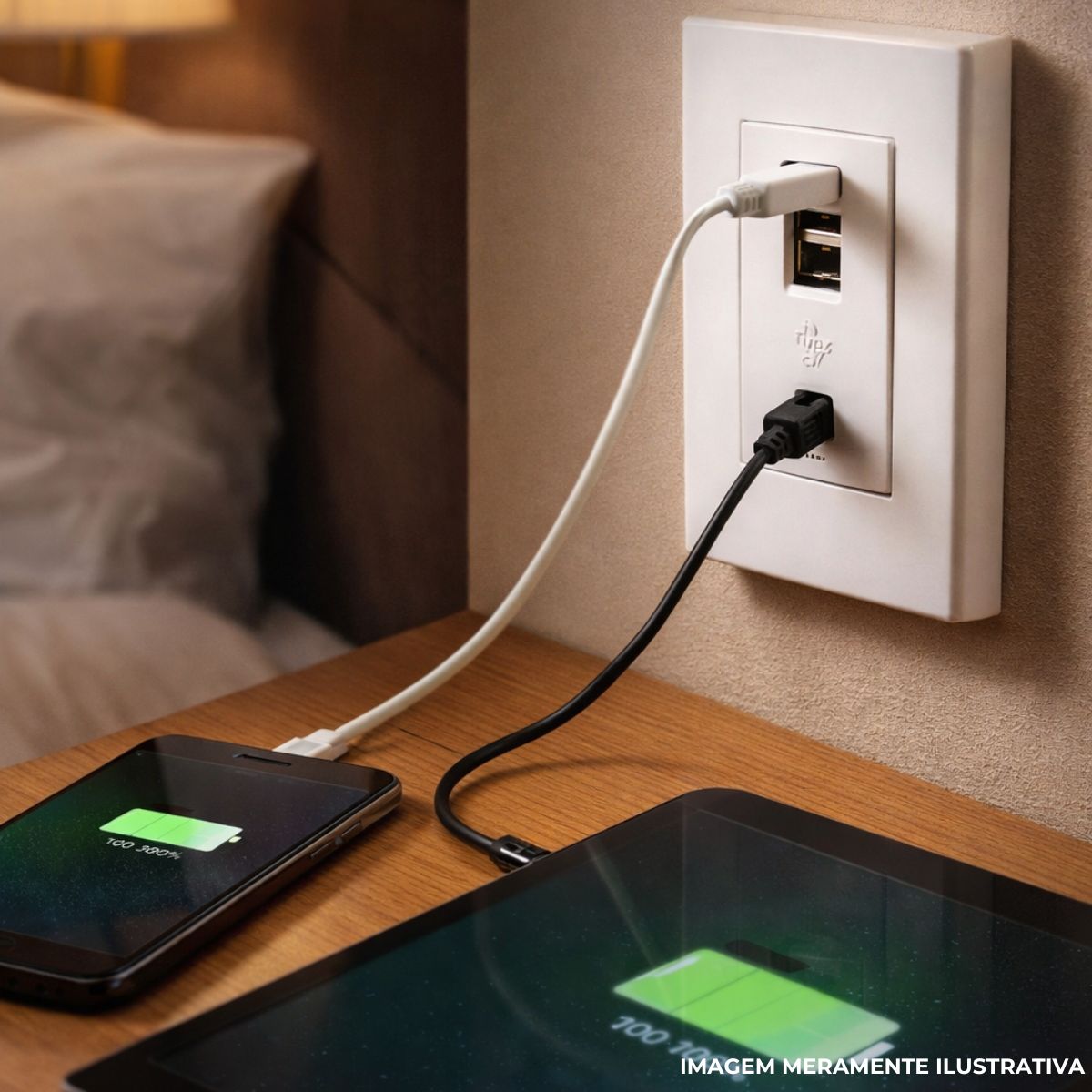 Módulo Tomada Carregador 2 Entradas Usb (Tipo A+C) 1 Módulo 2,4A Bivolt Al Orion - Schneider