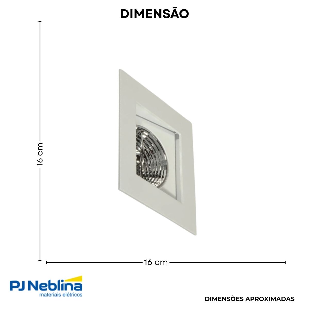 Luminária Spot Embutir Quadrado Branco P/Lâmpada Ar111 Gu10 Foco Direcionável/Recuado - Golight