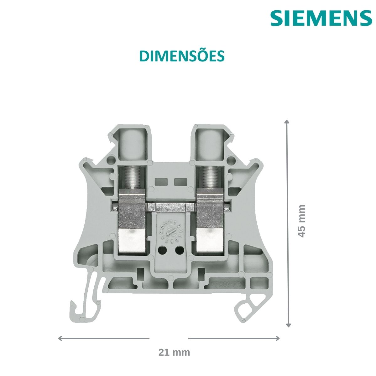Conector Borne Passagem 2 Conexões 4,00Mm 1000V Cinza 8WH10000AG00 - Siemens