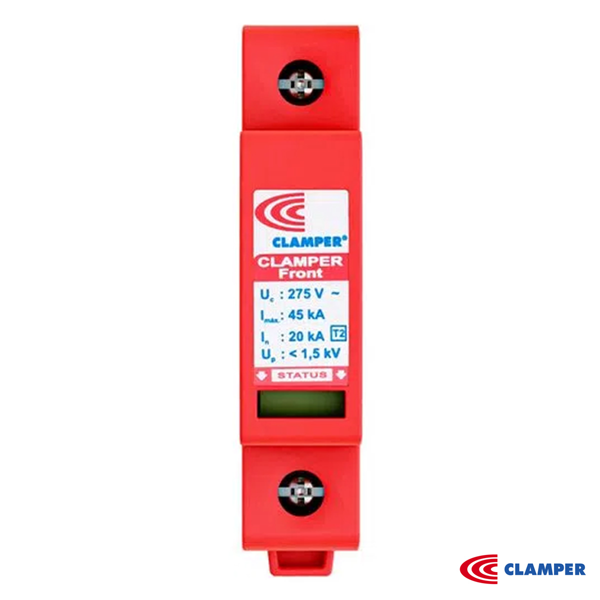 Protetor de Surto/Raios Dps Monobloco Front V Unipolar 275V 45Ka Vermelho Classe II Clamper