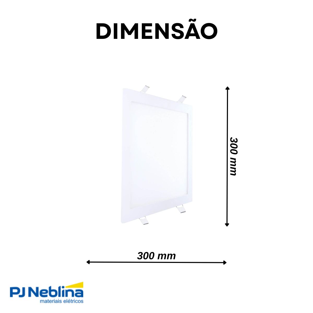 Luminária Painel Led Embutir Quadrado Branco 30W Bivolt 6500K Branco Frio 2400Lm - Avant