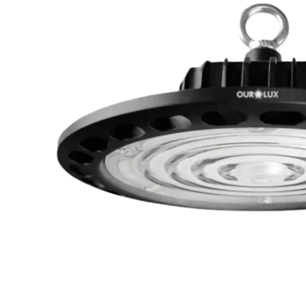 Luminária Industrial Highbay Led Sobrepor Preto 200W Bivolt 6500K Branco Frio 20000Lm Difusor Termoplástico 90G - Ourolux