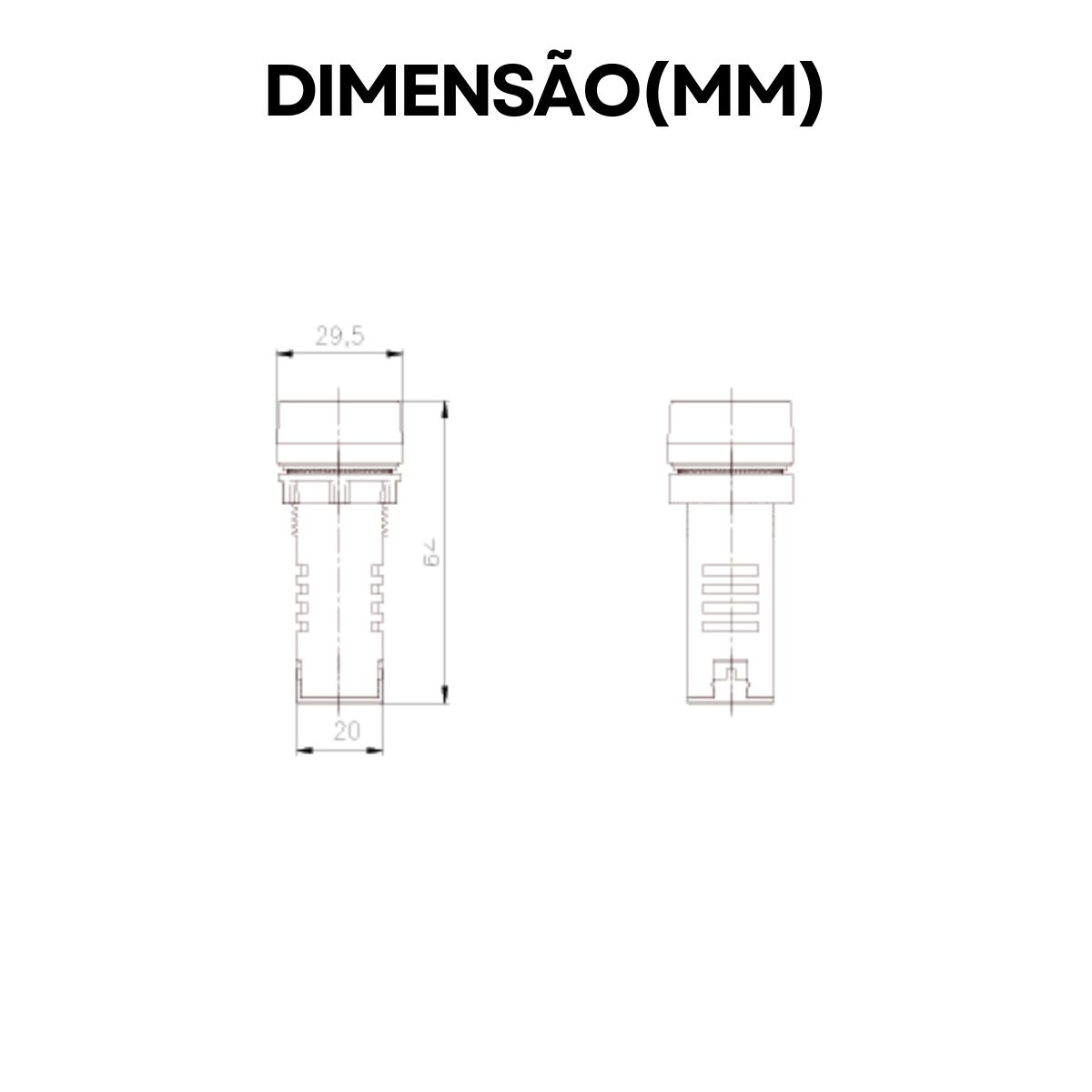 Campainha Plastica Redonda 22mm Pt 220v Tom Continuo