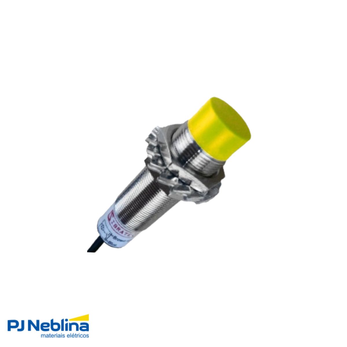 Sensor Indutivo Cilíndrico Roscado Sn=8Mm M18X1,00Mm Latão 3 Fios 6-36Vcc Cabo 2M Pnp 1Na 1 Led - Sibratec