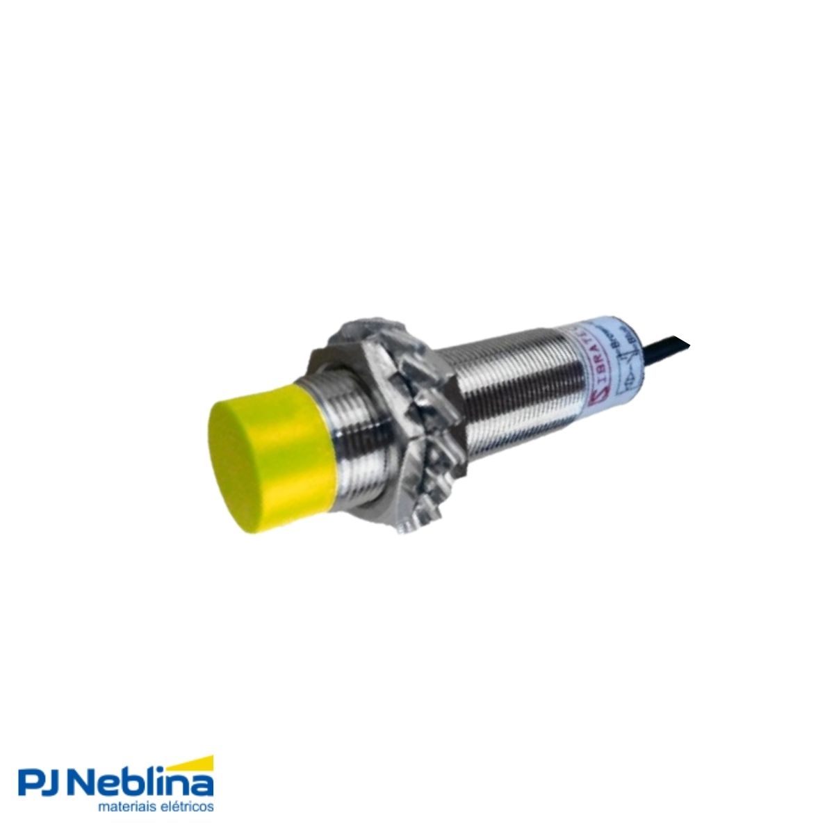 Sensor Indutivo Cilíndrico Roscado Sn=8Mm M18X1,00Mm Latão 3 Fios 6-36Vcc Cabo 2M Pnp 1Na 1 Led - Sibratec