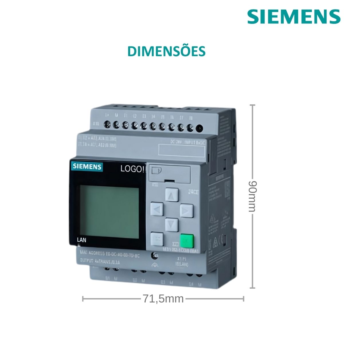 Controlador Clp Entrada/Saída Analógica/Digital Ethernet Logo Com Display 6ED10521CC080BA2 - Siemens