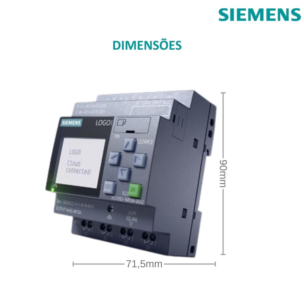 Controlador Clp Entrada/Saída Analógica/Digital Logo Com Display 6ED10521MD080BA2 - Siemens