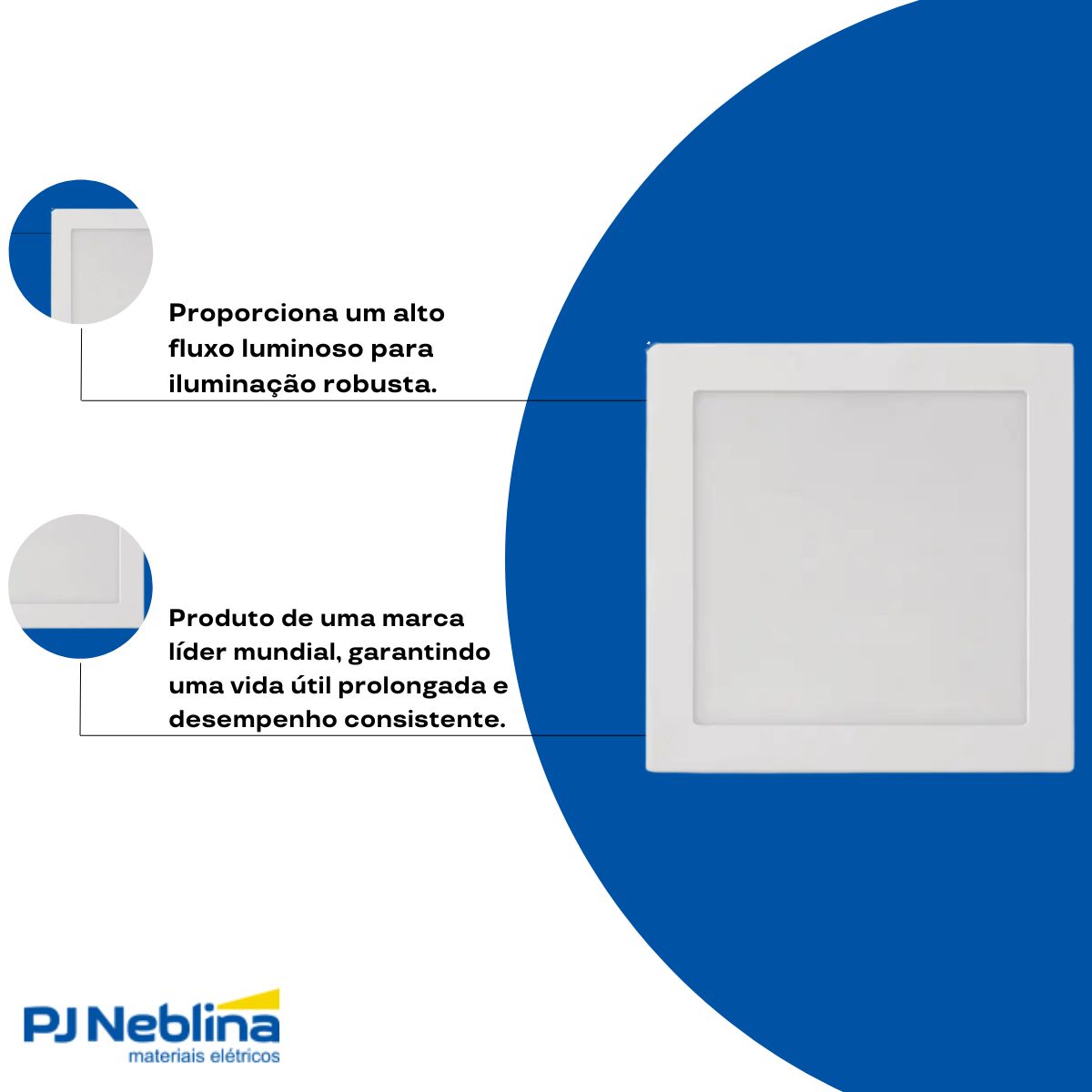 Luminária Painel Led Embutir Quadrado Branco 34W Bivolt 3000K Branco Quente 4100Lm - Philips
