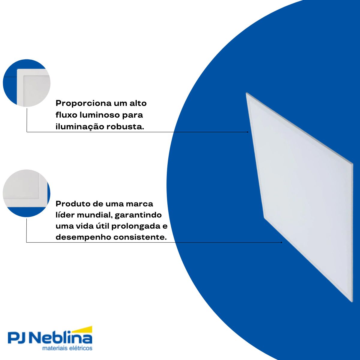 Luminária Painel Led Embutir Quadrado Branco 34W Bivolt 4000K Branco Neutro 4260Lm - Philips