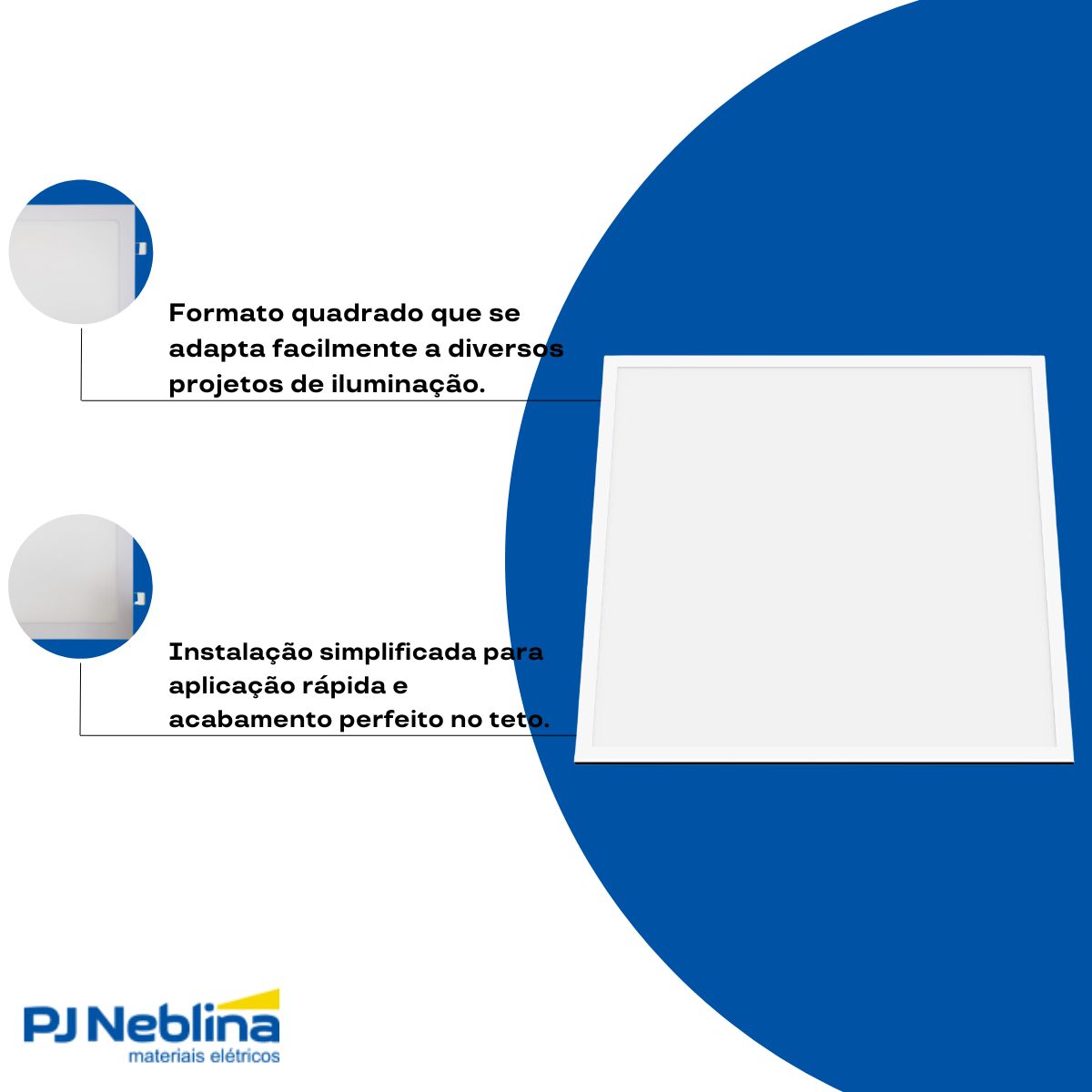 Luminária Painel Led Embutir Quadrado Branco 36W Bivolt 6500K Branco Frio 4680Lm Difusor Poliestireno - Ledvance