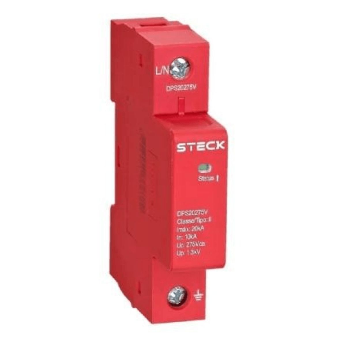 Protetor Surto Dps Monobloco 275V 20Ka Vermelho Classe Ii Com Cartucho - Steck