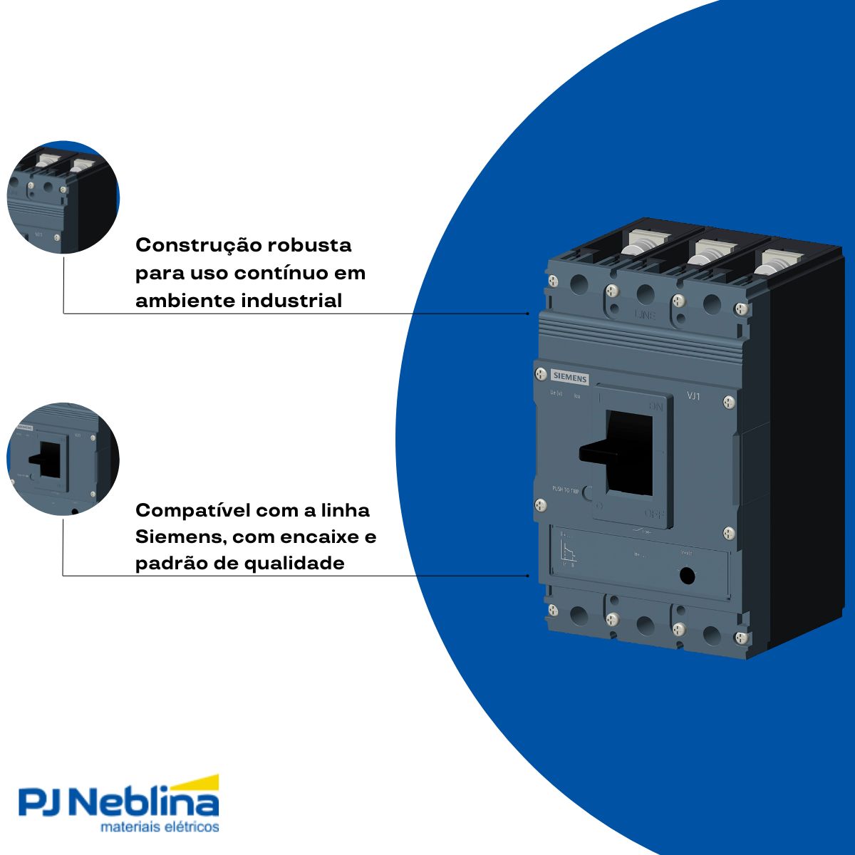 Disjuntor Caixa Moldada Tripolar 80-100A 25Ka 380/415V 50Hz - Siemens
