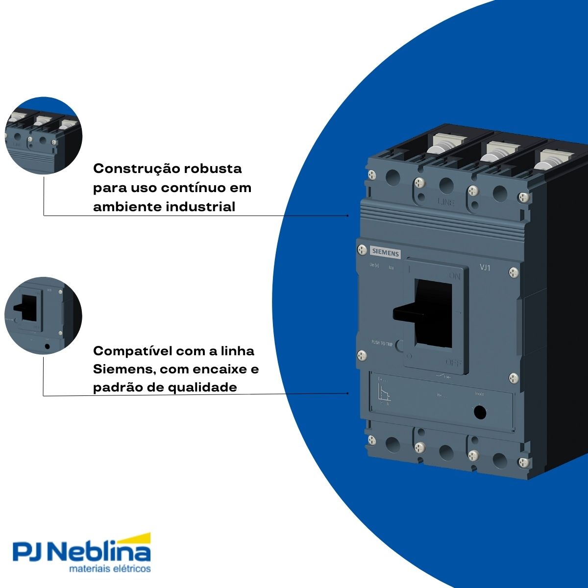 Disjuntor Caixa Moldada Tripolar 100-125A 36Ka 380/415V 50Hz - Siemens