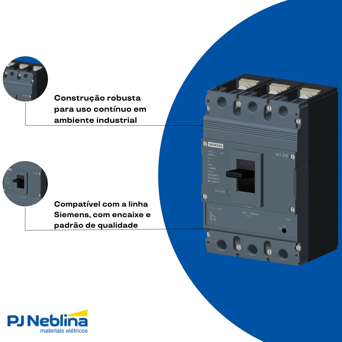 Disjuntor Caixa Moldada Tripolar 128-160A 25Ka 380/415V 50Hz - Siemens