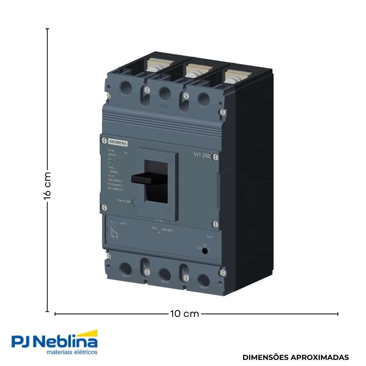 Disjuntor Caixa Moldada Tripolar 128-160A 25Ka 380/415V 50Hz - Siemens