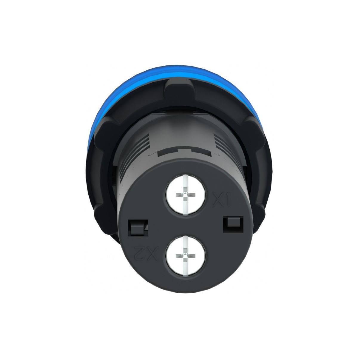 Sinaleiro Monobloco Faceado Redondo 22,5Mm 110Vca/Cc Plástico Led Az Terminal Parafuso Plástico Preto Ip65 - Schneider