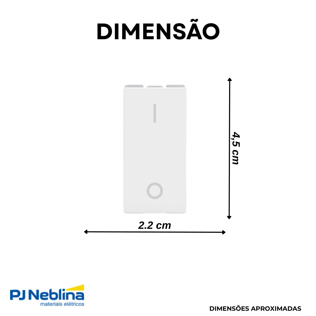 Modulo Interruptor Bipolar Simples 1 Módulos 16A 250V Branco Origen - Abb