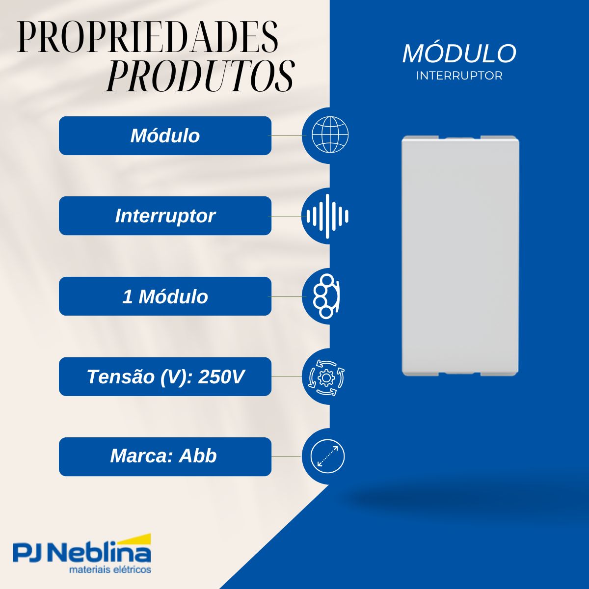 Modulo Interruptor Paralelo 1 Modulo 16A 250V Branco Origen - Abb